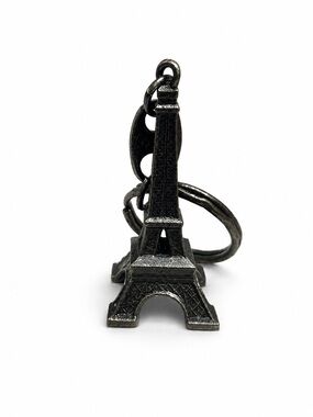 Eiffel Tower Metal Keychain - Antique Silver